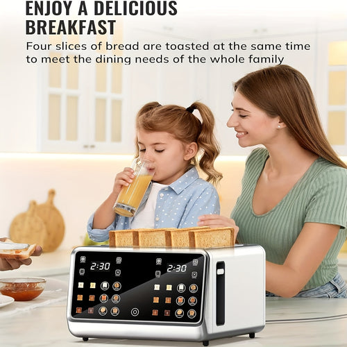 Toaster 4 Slice, Stainless Steel Digital Smart Toaster
